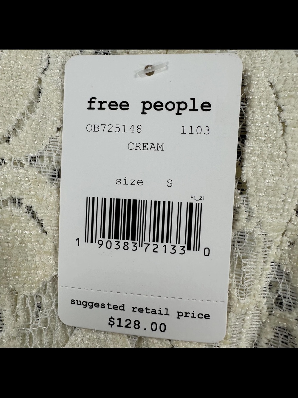 NWT Free People Ruby Lace Mini Dress in cream/ivory S - Picture 14 of 15
